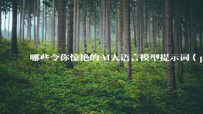 哪些令你惊艳的AI大语言模型提示词（prompt）？