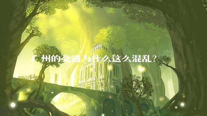 广州的交通为什么这么混乱？