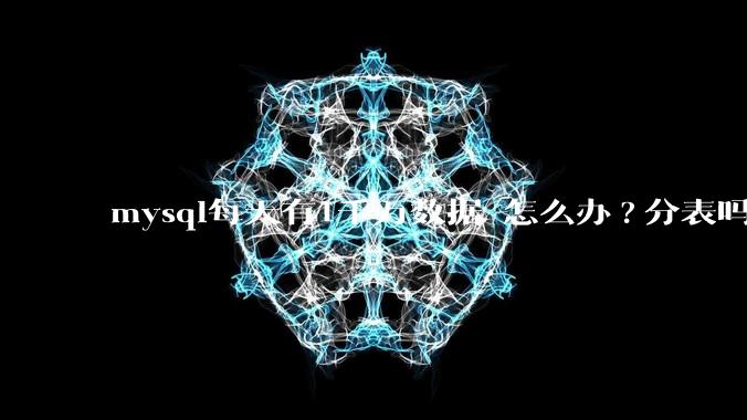 mysql每天有1千万数据 怎么办?分表吗 有什么好的方案。?